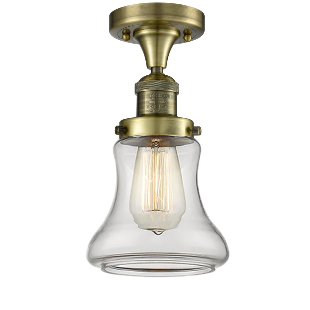 Innovations 517-1CH-AB-G192-LED 1 Light Vintage Dimmable LED Bellmont 6.5 inch Flush Mount in Antique Brass
