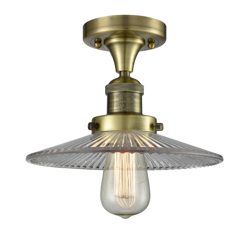 Innovations 517-1CH-AB-G2-LED 1 Light Vintage Dimmable LED Halophane 10 inch Flush Mount in Antique Brass