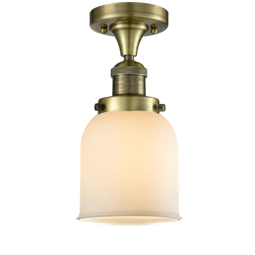 Innovations 517-1CH-AB-G51-LED 1 Light Vintage Dimmable LED Small Bell 5 inch Flush Mount in Antique Brass
