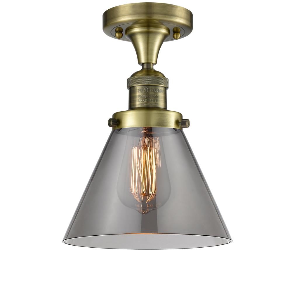 Innovations 517-1CH-AB-G73-LED 1 Light Vintage Dimmable LED Large Bell 8 inch Flush Mount in Antique Brass