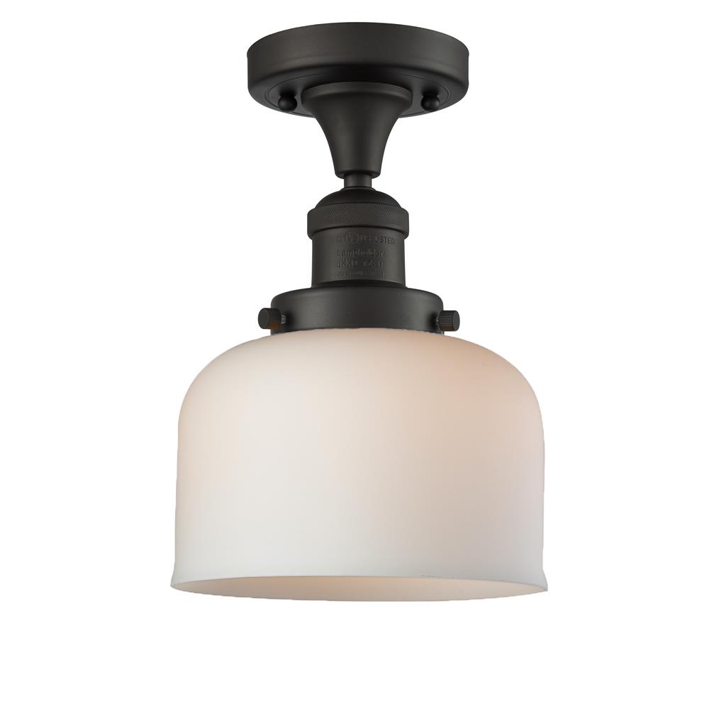 Innovations 517-1CH-OB-G71-LED 1 Light Vintage Dimmable LED Large Bell 8 inch Semi-Flush Mount in Oil Rubbed Bronze