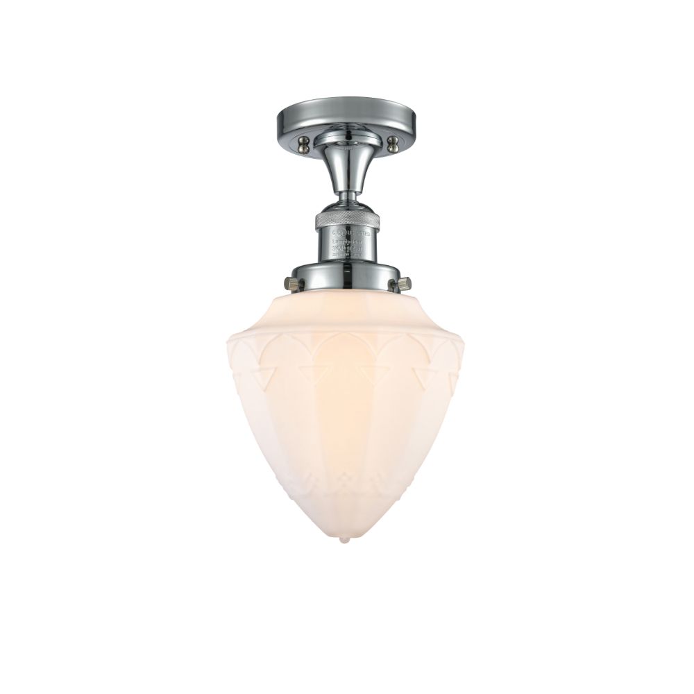 Innovations 517-1CH-PC-G661-7 Bullet Small 1 Light Semi Flush Mount part of the Franklin Restoration Collection in Polished Chrome