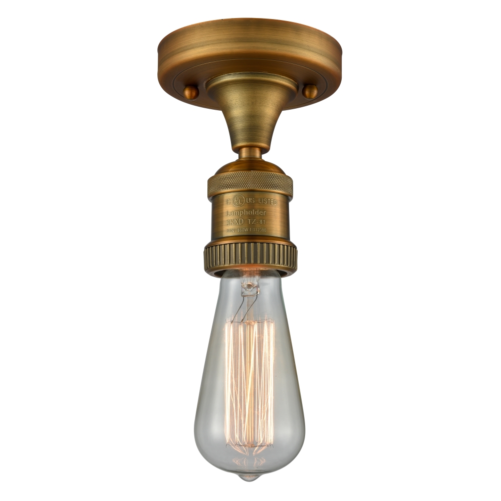 Innovations 517NH-1C-BB 1 Light Bare Bulb 4.5 inch Semi-Flush Mount