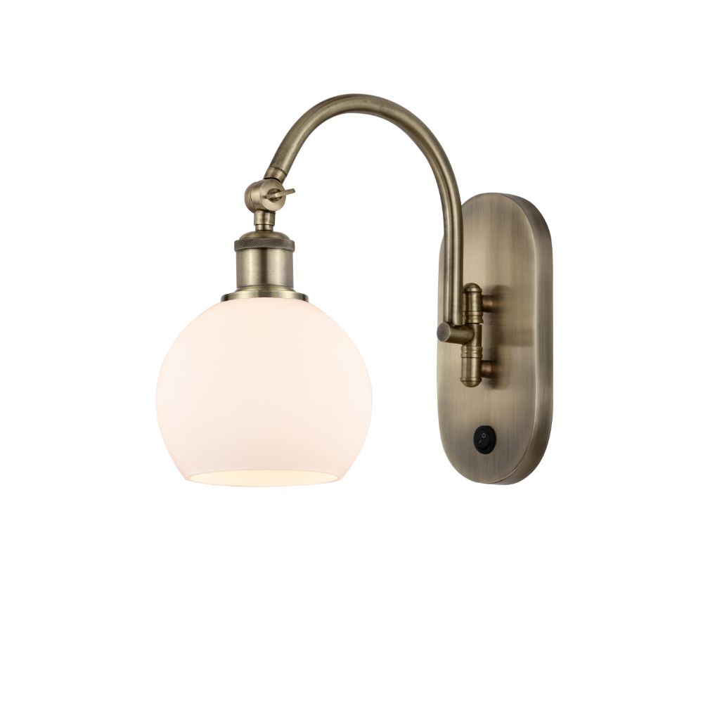 Innovations 518-1W-AB-G121-6-LED Athens 1 Light 6 inch Sconce in Antique Brass