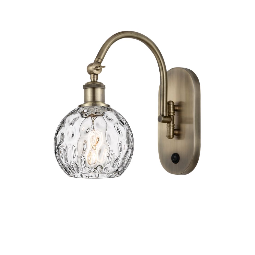 Innovations 518-1W-AB-G1215-6-LED Athens Water Glass 1 Light 6 inch Sconce in Antique Brass