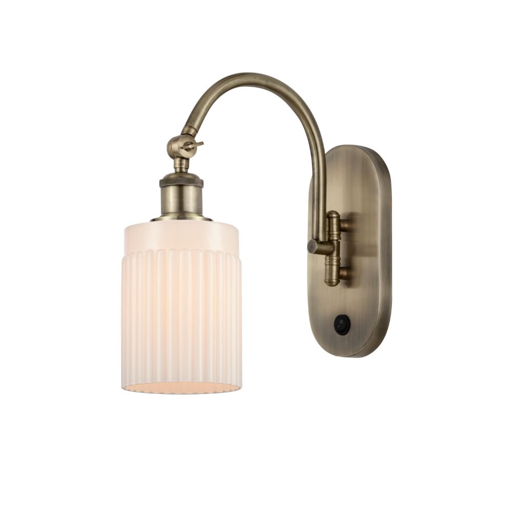 Innovations 518-1W-AB-G341-LED Hadley 1 Light 5.3 inch Sconce in Antique Brass