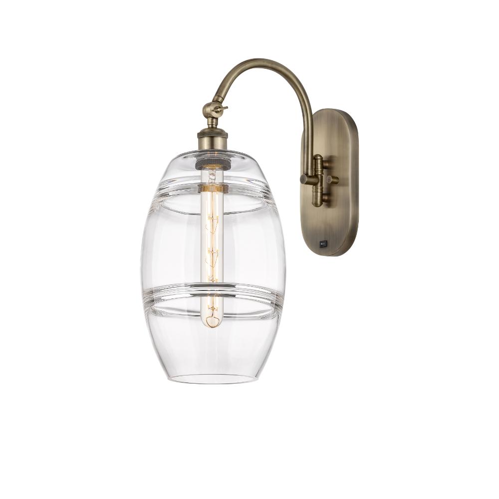 Innovations Lighting 518-1W-AB-G557-8CL Ballston - Vaz - 1 Light 8" Sconce - Arm Swivels Side to Side - Antique Brass Finish - Clear Shade