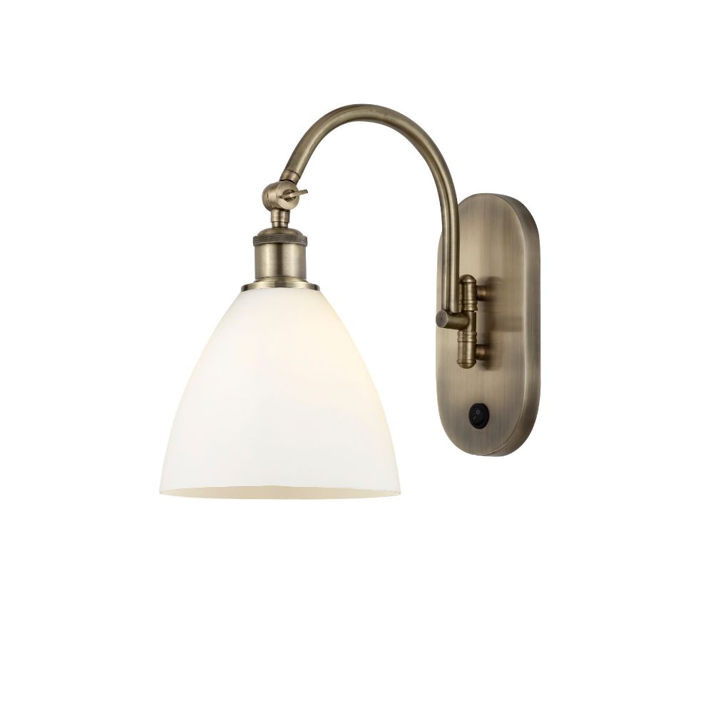 Innovations 518-1W-AB-GBD-751-LED Bristol Glass Ballston Dome 1 Light 8 inch Sconce in Antique Brass