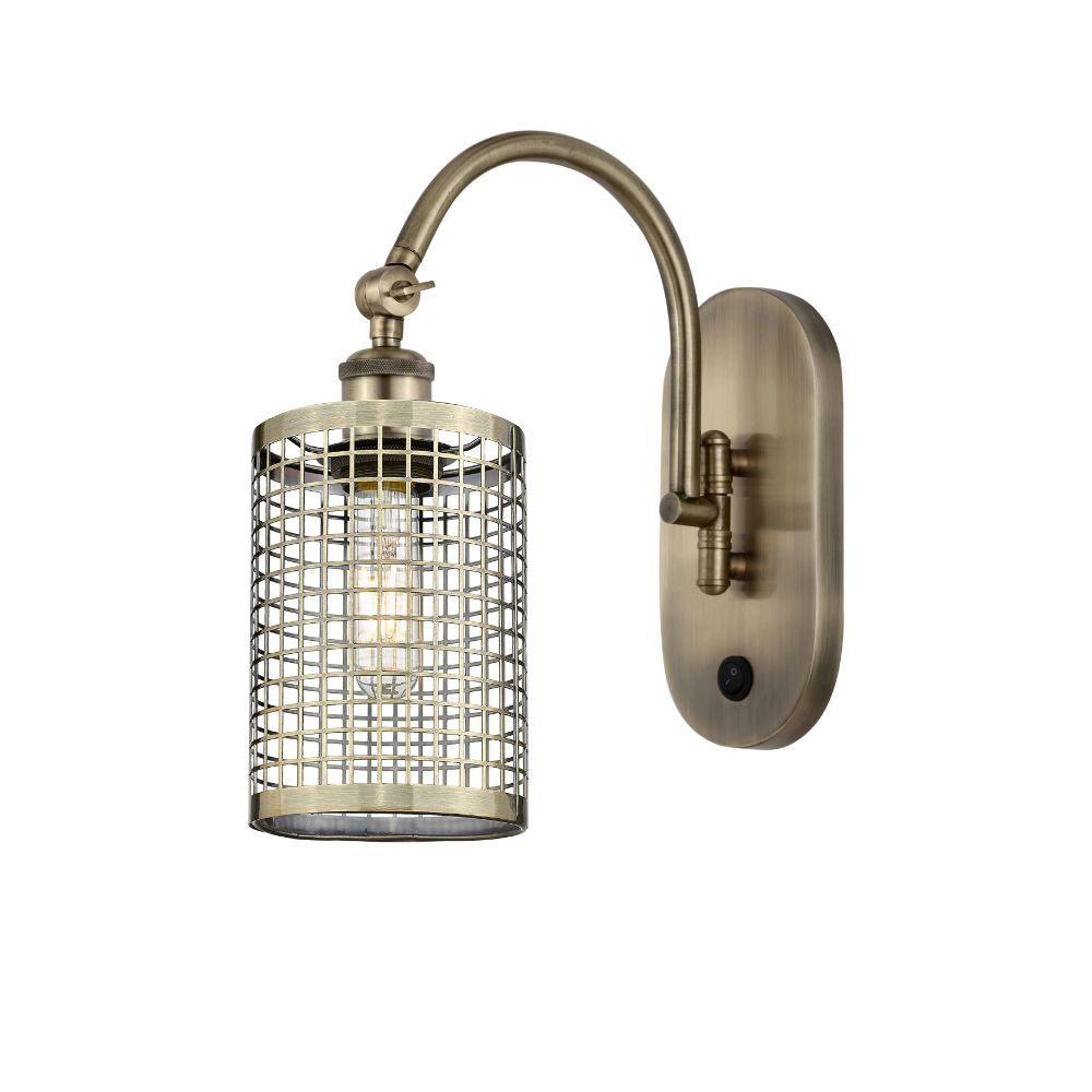 Innovations 518-1W-AB-M18-AB Nestbrook - 1 Light 5" Sconce - Arm Swivels Side To Side - Antique Brass Finish - Antique Brass Shade