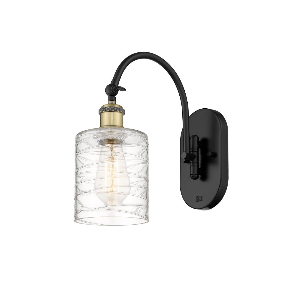 Innovations 518-1W-BAB-G1113-LED Cobbleskill Sconce in Black Antique Brass