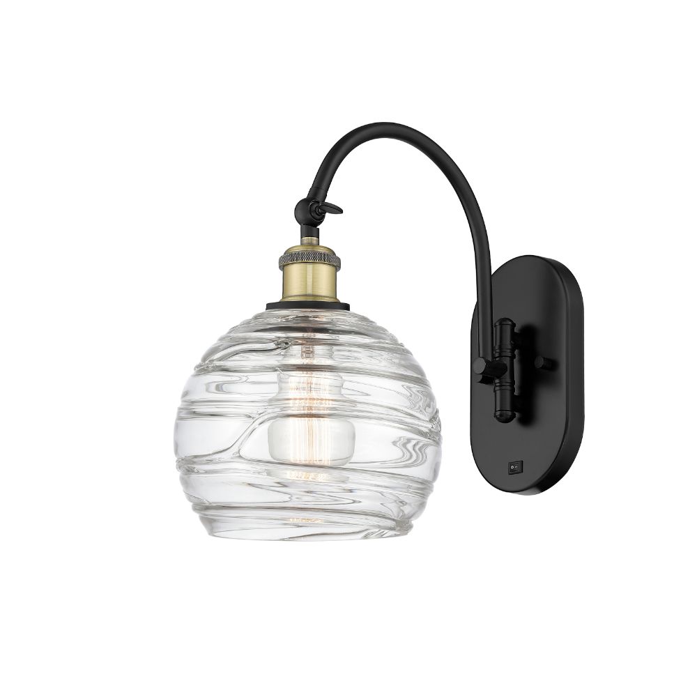 Innovations 518-1W-BAB-G1213-8-LED Athens Deco Swirl Sconce in Black Antique Brass