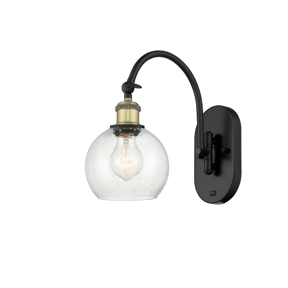 Innovations 518-1W-BAB-G124-6 Athens Sconce in Black Antique Brass