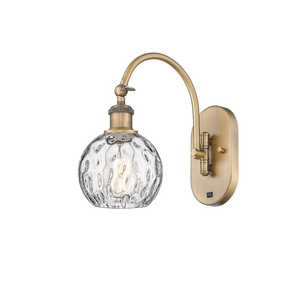 Innovations 518-1W-BB-G1215-6-LED Athens Water Glass Sconce in Brushed Brass