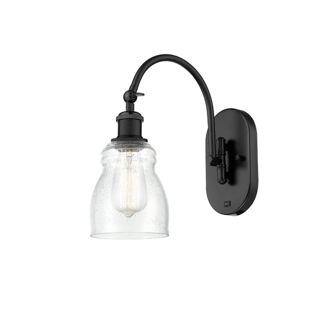 Innovations 518-1W-BK-G394-LED Ellery Sconce in Matte Black