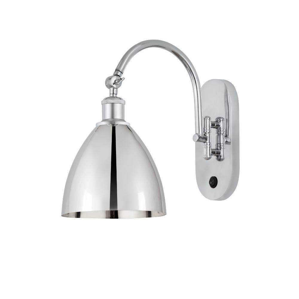 Innovations 518-1W-PC-MBD-75-PC Metal Bristol Ballston Dome 1 Light 7.5 inch Sconce in Polished Chrome with Polished Chrome Ballston Dome Metal Shade