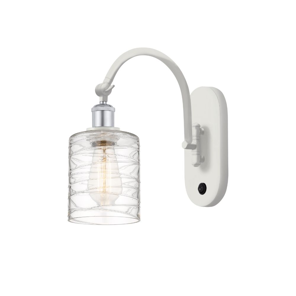 Innovations 518-1W-WPC-G1113-LED Cobbleskill 1 Light 5.3 inch Sconce in White and Polished Chrome