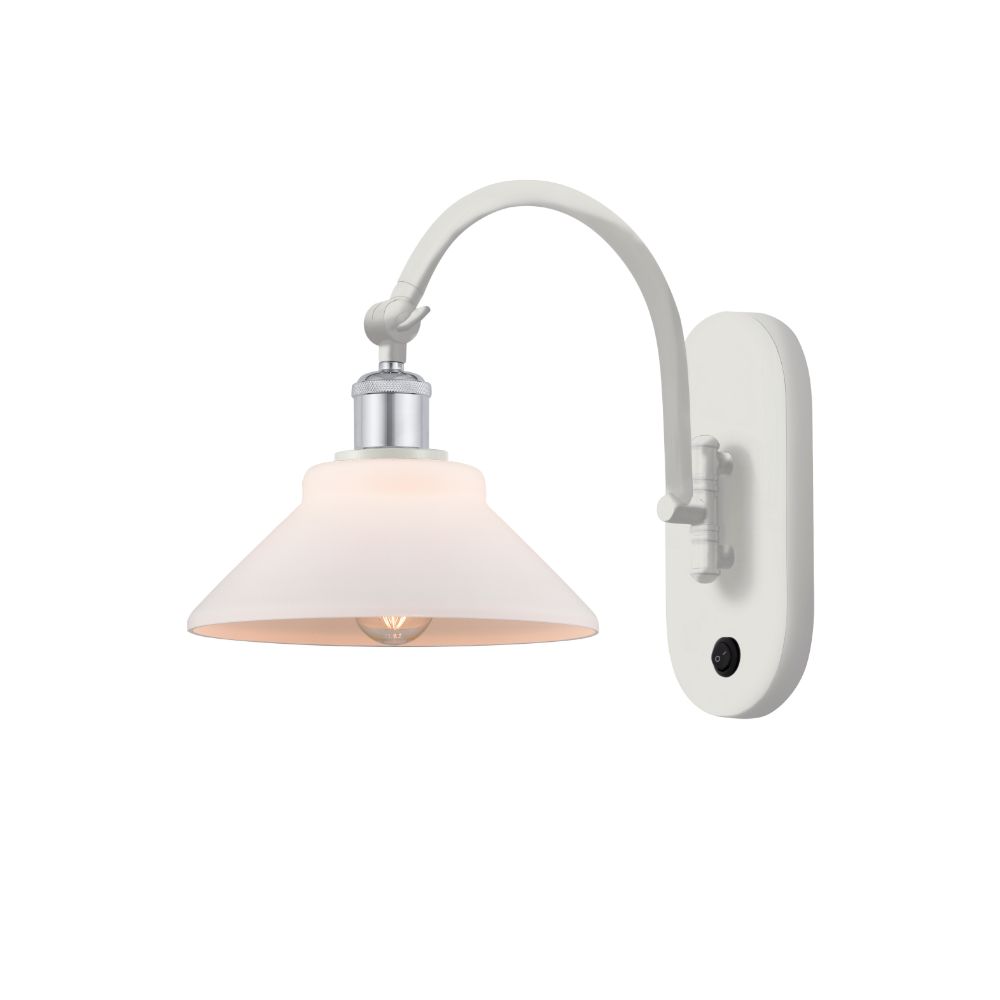 Innovations 518-1W-WPC-G131-LED Orwell 1 Light 8.375 inch Sconce in White and Polished Chrome