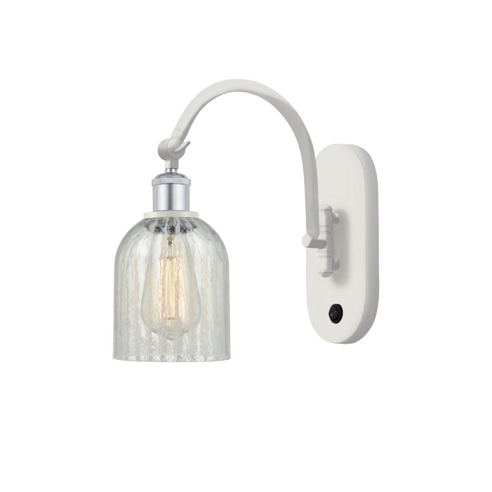 Innovations 518-1W-WPC-G2511-LED Caledonia 1 Light 5.3 inch Sconce in White and Polished Chrome