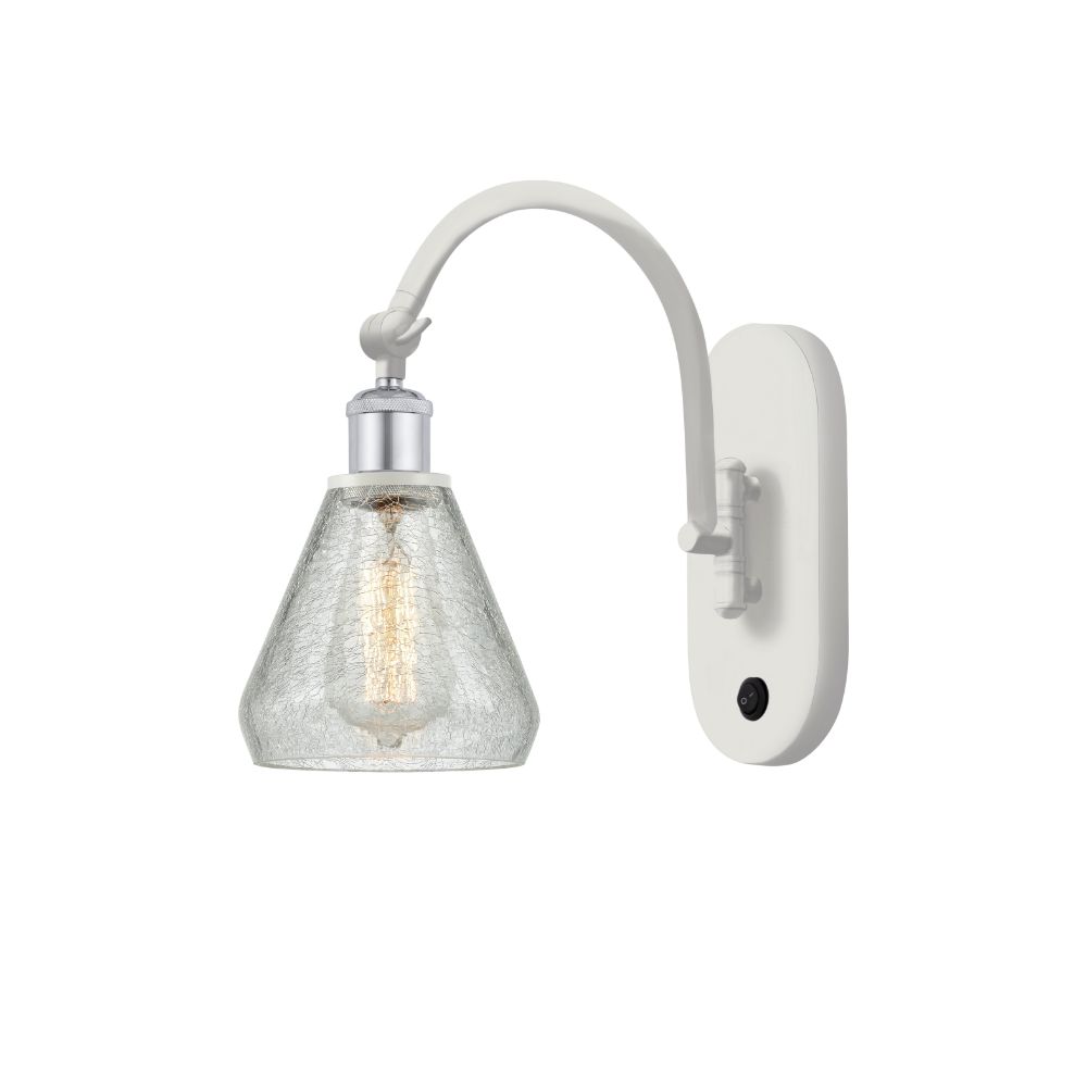 Innovations 518-1W-WPC-G275-LED Conesus 1 Light 6 inch Sconce in White and Polished Chrome