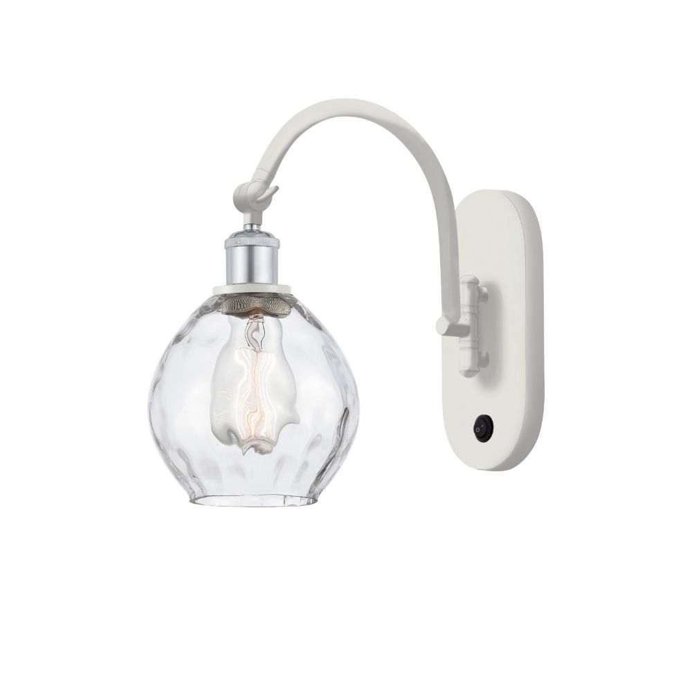 Innovations 518-1W-WPC-G362-LED Waverly 1 Light 6 inch Sconce in White and Polished Chrome