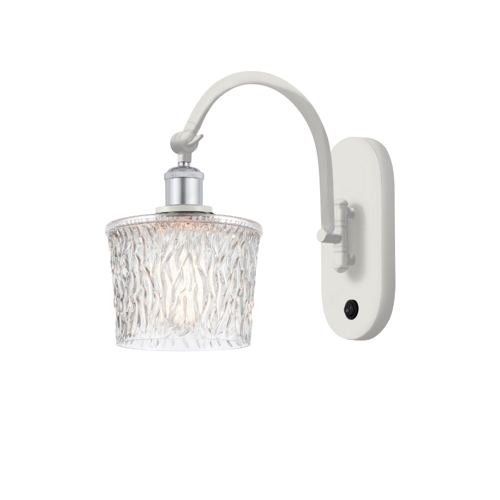 Innovations 518-1W-WPC-G402-LED Niagra 1 Light 6.5 inch Sconce in White and Polished Chrome