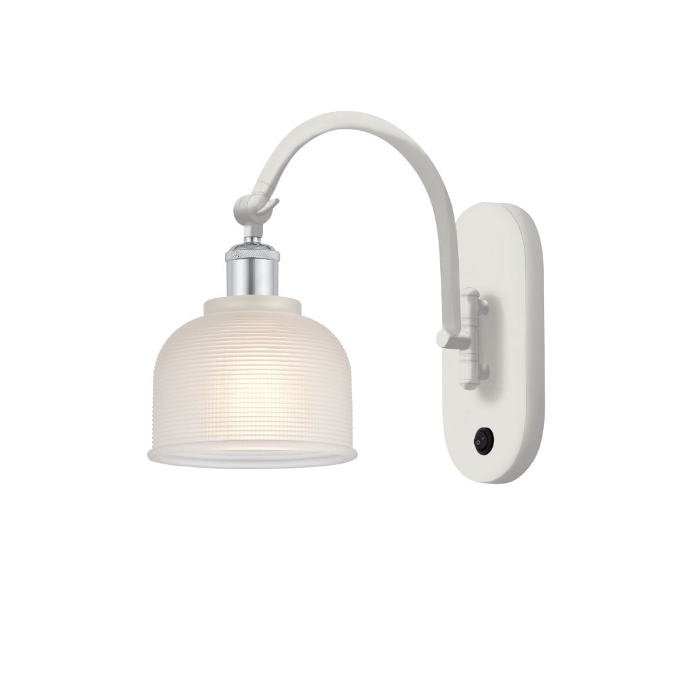 Innovations 518-1W-WPC-G411-LED Dayton 1 Light 5.5 inch Sconce in White and Polished Chrome