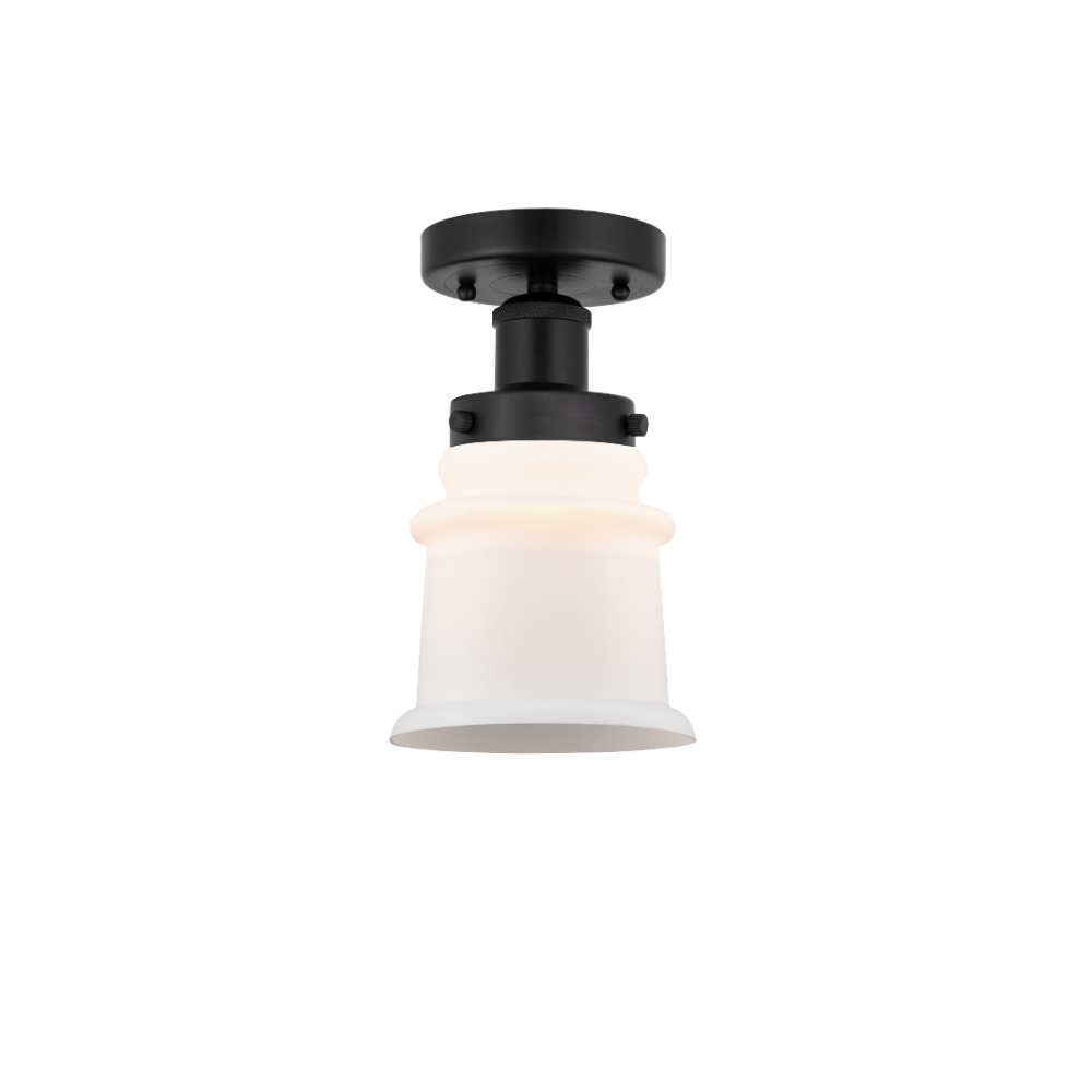 Innovations 616-1F-BK-G181S Small Canton 1 Light Semi-Flush Mount part of the Edison Collection