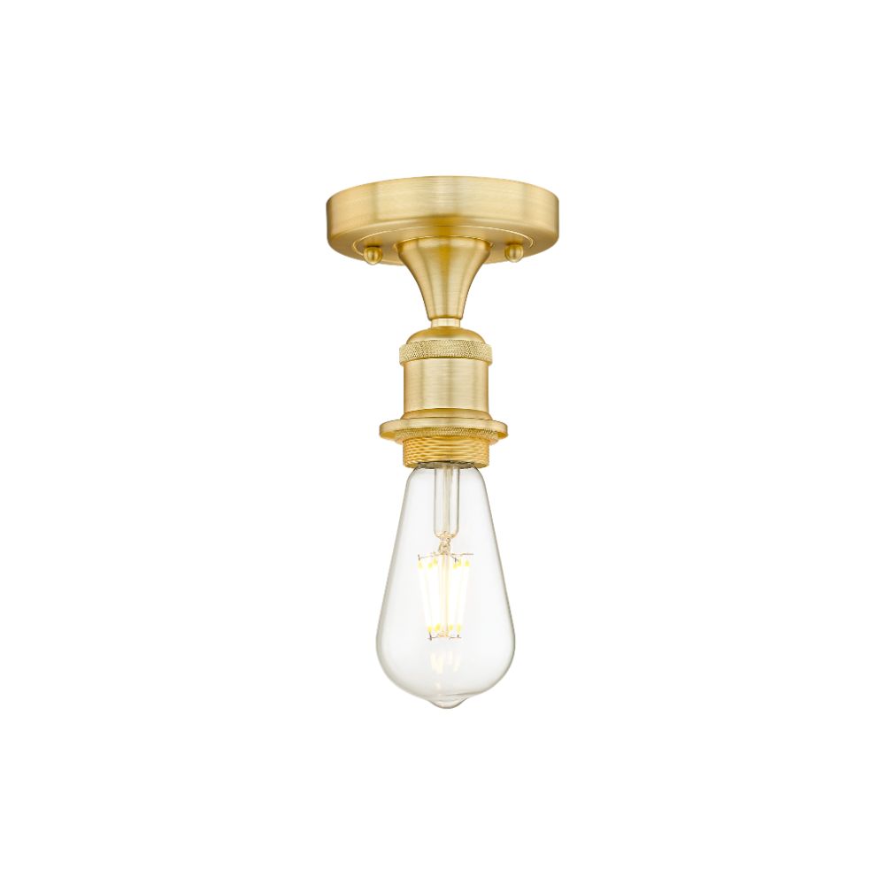 Innovations 616-1F-SG Bare Bulb - 1 Light 2" Semi-Flush Mount - Satin Gold Finish