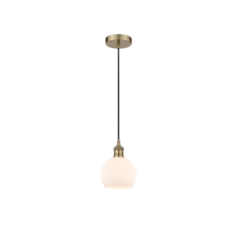 Innovations 616-1P-AB-G121-6 Athens Mini Pendant in Antique Brass