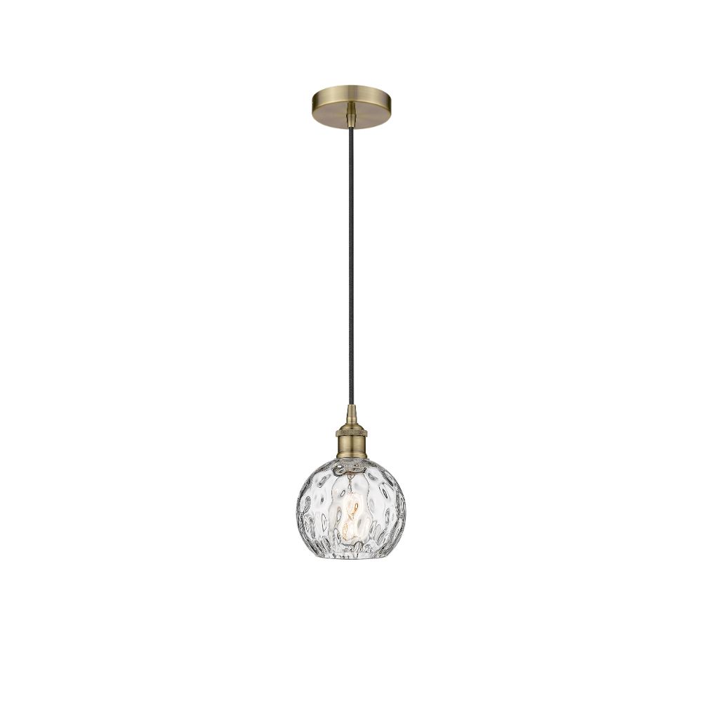 Innovations 616-1P-AB-G1215-6-LED Athens Water Glass Mini Pendant in Antique Brass
