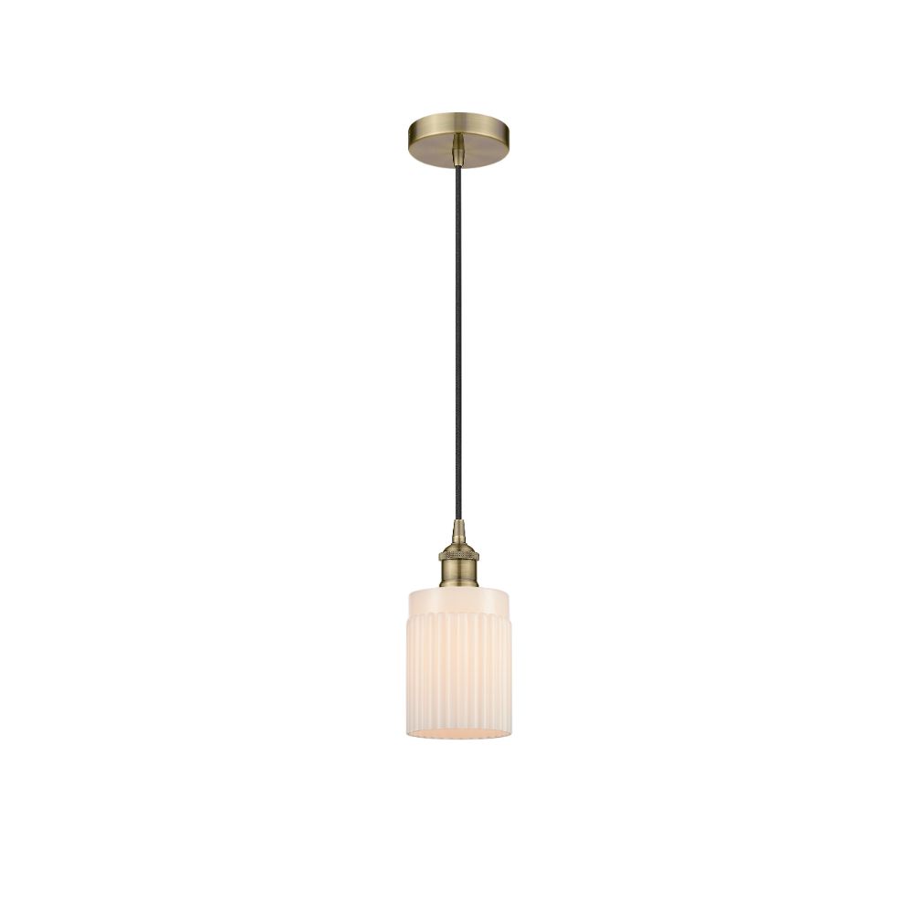 Innovations 616-1P-AB-G341-LED Hadley Mini Pendant in Antique Brass