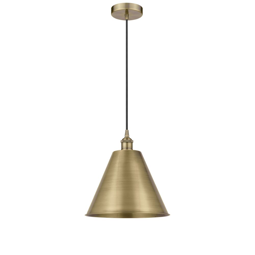 Innovations 616-1P-AB-MBC-12-AB-LED Edison Cone Mini Pendant in Antique Brass