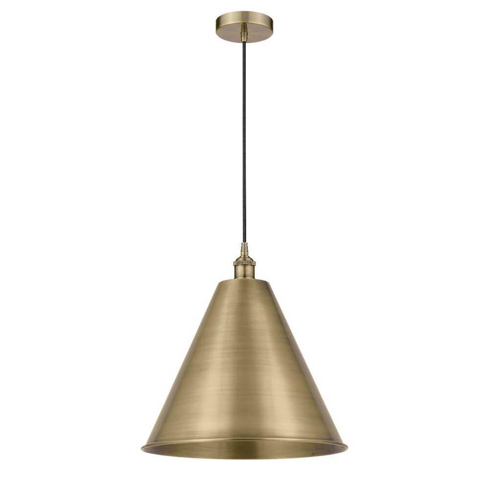 Innovations 616-1P-AB-MBC-16-AB-LED Edison Cone Mini Pendant in Antique Brass