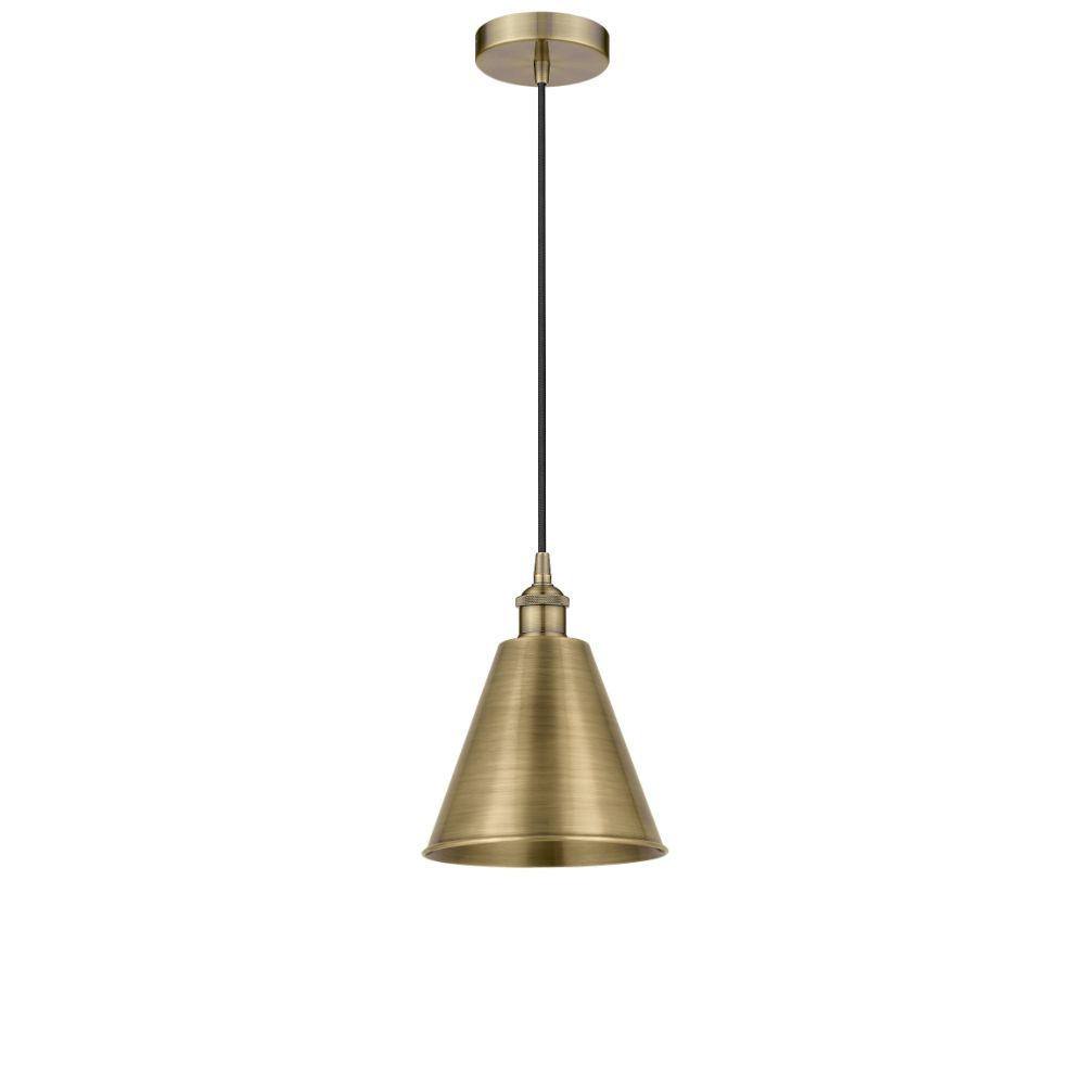 Innovations 616-1P-AB-MBC-8-AB-LED Edison Cone Mini Pendant in Antique Brass
