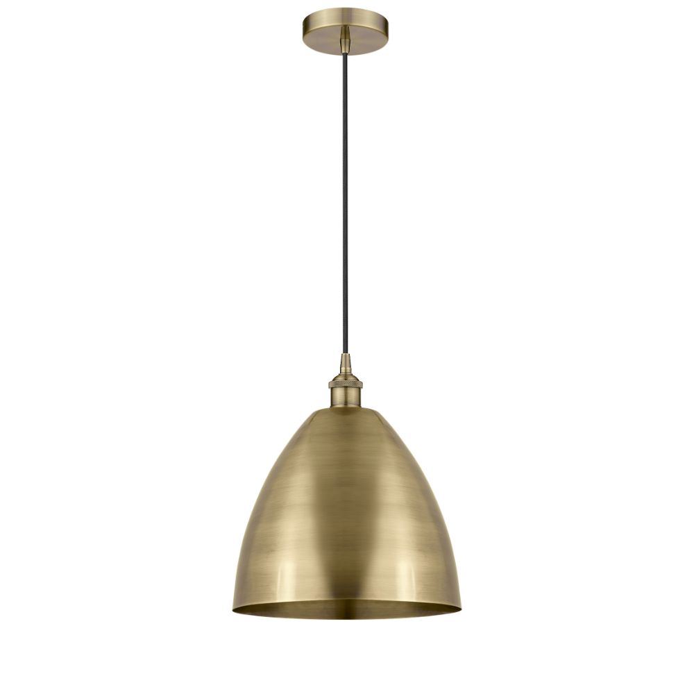 Innovations 616-1P-AB-MBD-12-AB Edison Dome Mini Pendant in Antique Brass
