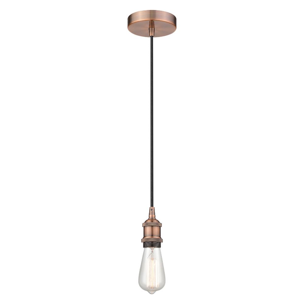 Innovations 616-1P-AC-LED Edison 1 Light 3" Cord Hung Mini Pendant LED Bulb in Antique Copper