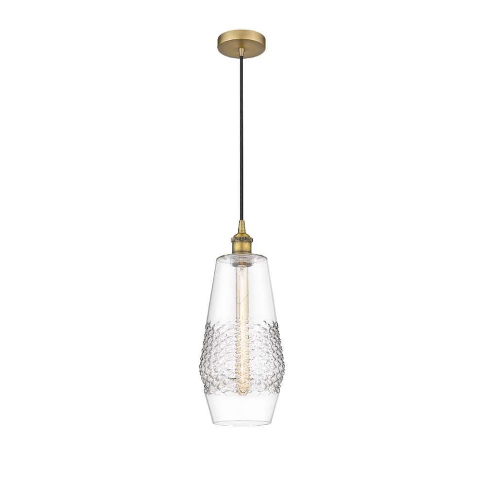 Innovations 616-1P-BB-G682-7 Windham Mini Pendant in Brushed Brass