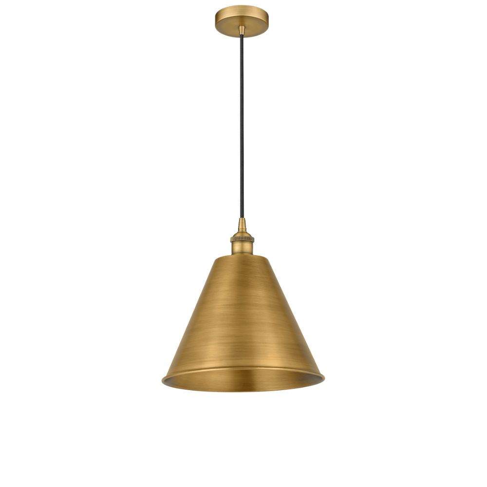 Innovations 616-1P-BB-MBC-12-BB Edison Cone Mini Pendant in Brushed Brass