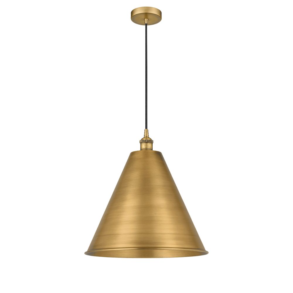 Innovations 616-1P-BB-MBC-16-BB-LED Edison Cone Mini Pendant in Brushed Brass