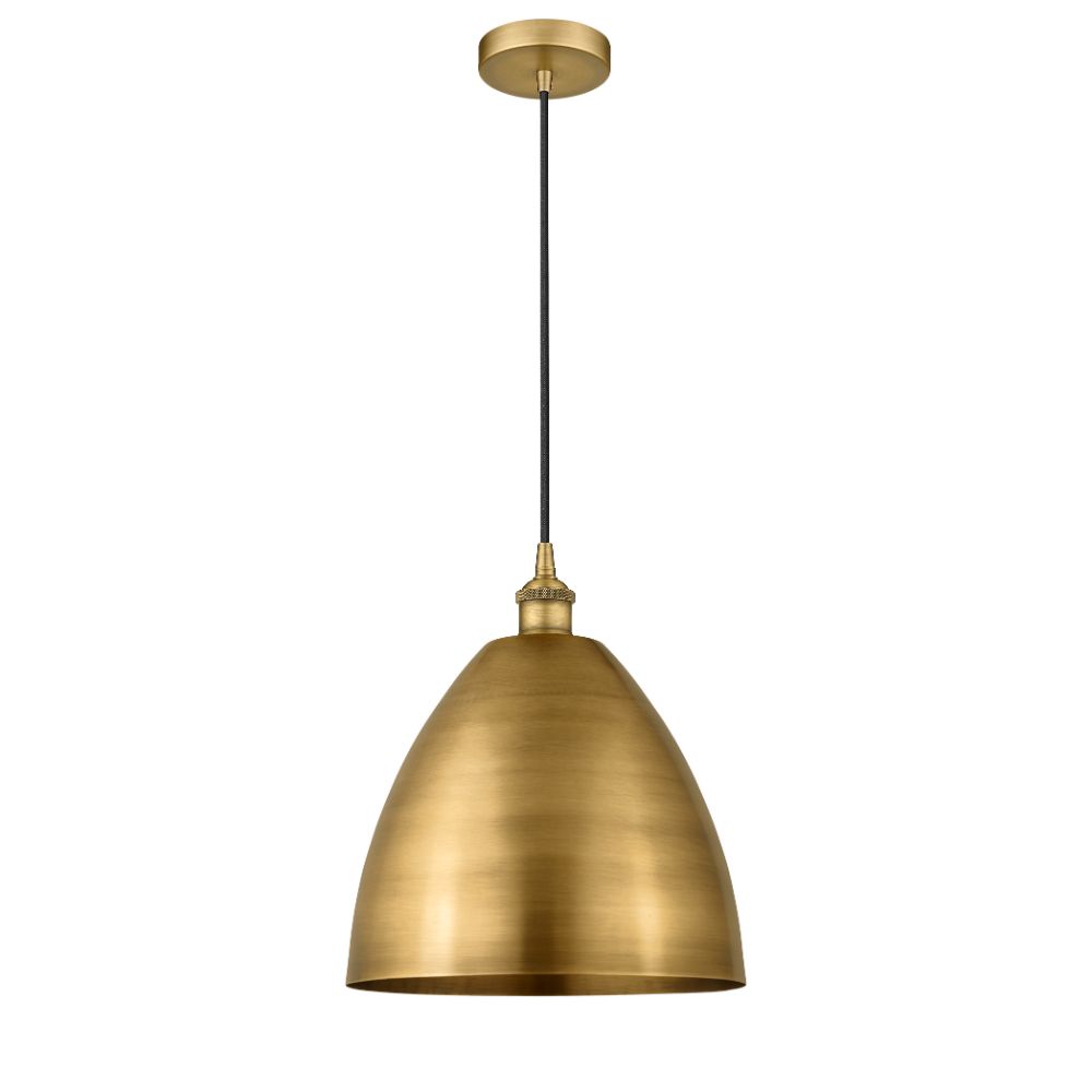 Innovations 616-1P-BB-MBD-12-BB Edison Dome Mini Pendant in Brushed Brass