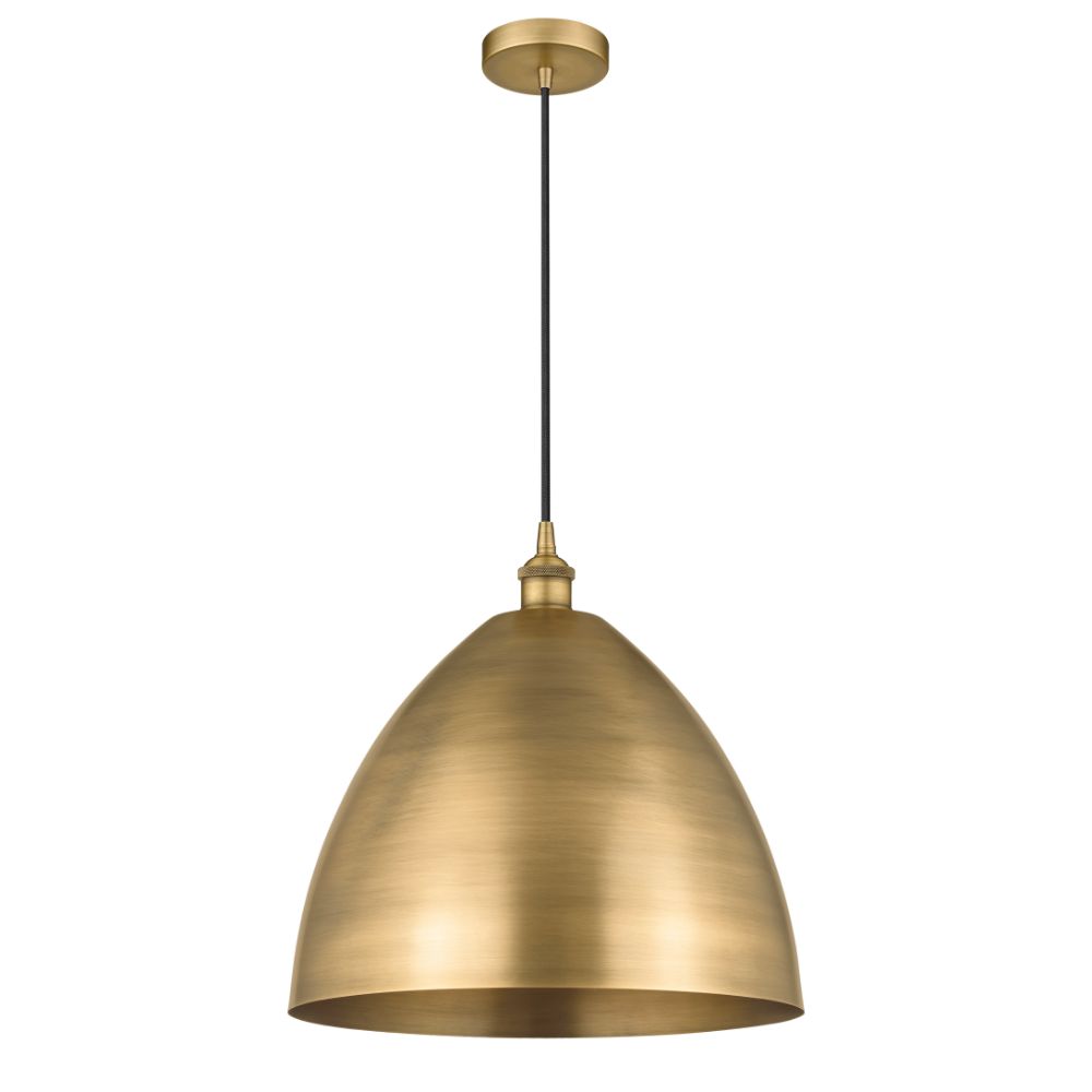 Innovations 616-1P-BB-MBD-16-BB-LED Edison Dome Mini Pendant in Brushed Brass