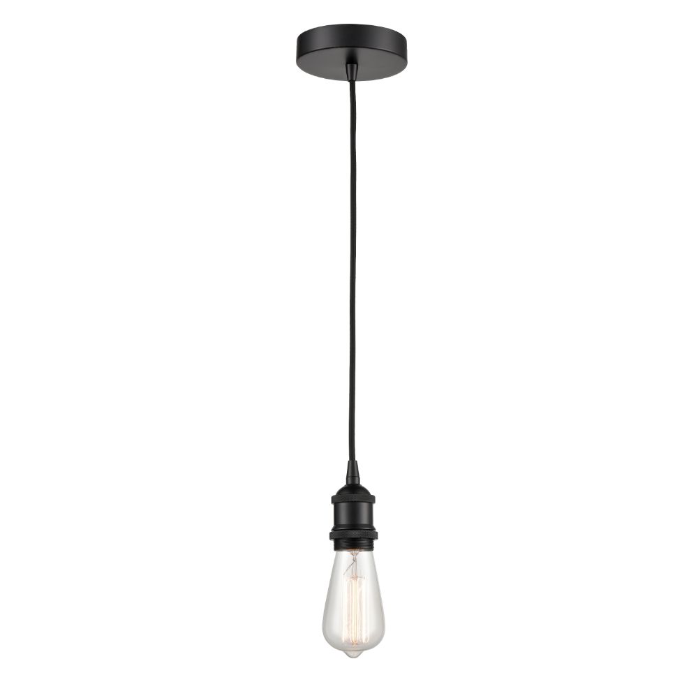 Innovations 616-1P-BK-LED Edison 1 Light 3" Cord Hung Mini Pendant LED Bulb in Matte Black