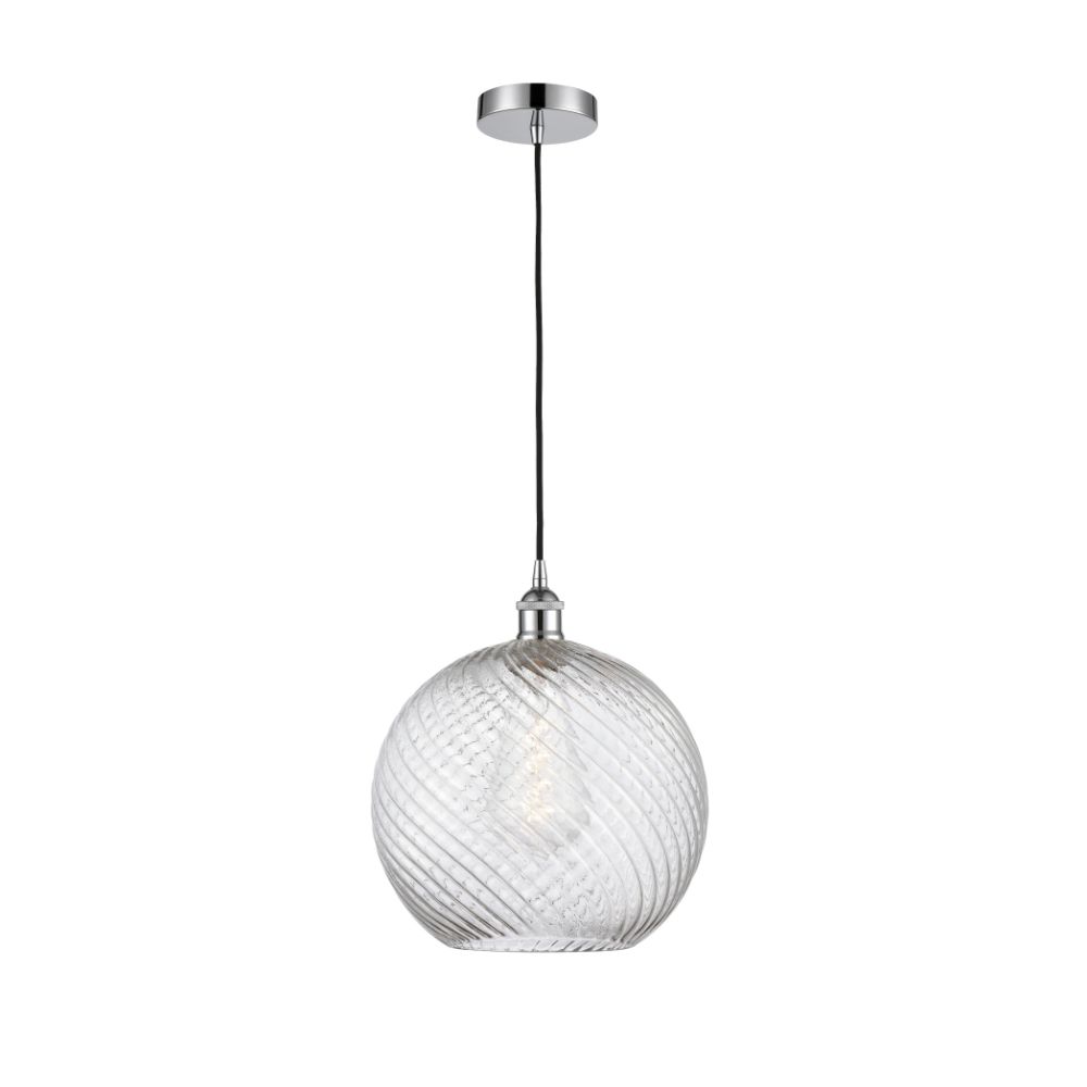 Innovations 616-1P-PC-G1214-12-LED Athens Twisted Swirl Mini Pendant in Polished Chrome