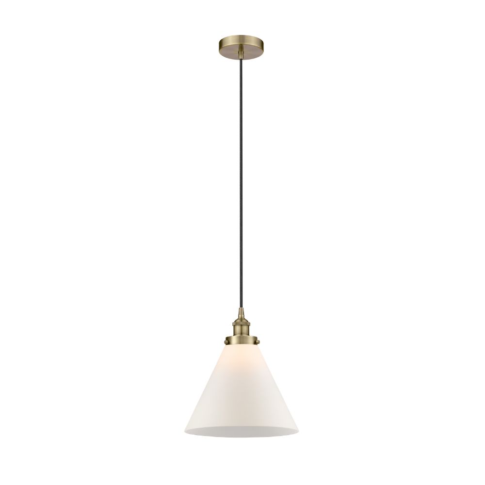 Innovations 616-1PH-AB-G41-L-LED Cone 1 Light 12 inch Mini Pendant in Antique Brass