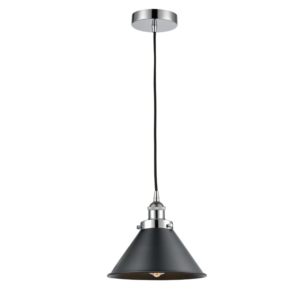 Innovations 616-1PH-PC-M10-BK Briarcliff 1 Light 10 inch Mini Pendant in Polished Chrome