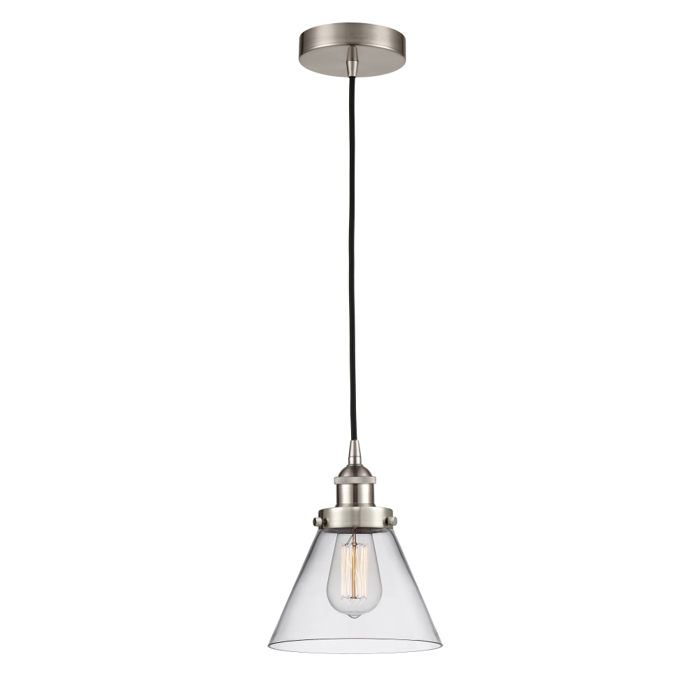 Innovations 616-1PH-SN-G42 Large Cone 1 Light 10 inch Mini Pendant in Brushed Satin Nickel