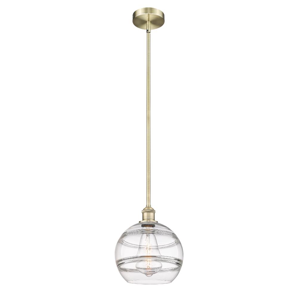 Innovations 616-1S-AB-G556-10CL Edison - Rochester - 1 Light 10" Stem Hung Mini Pendant - Antique Brass Finish - Clear Shade