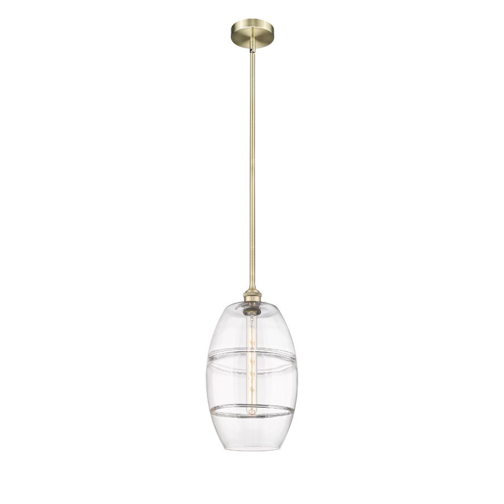 Innovations 616-1S-AB-G557-10CL Edison - Vaz - 1 Light 10" Stem Hung Mini Pendant - Antique Brass Finish - Clear Shade
