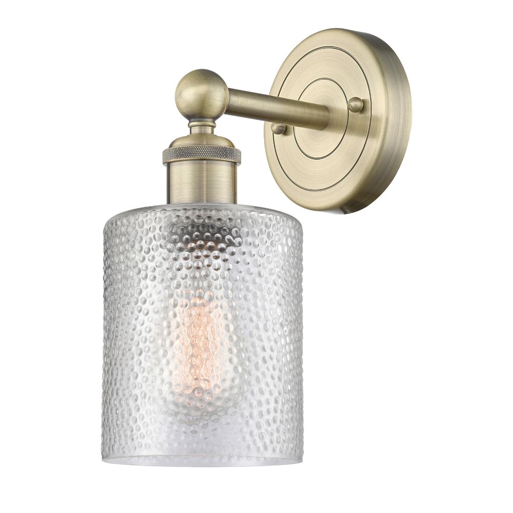 Innovations 616-1W-AB-G112 Edison Cobbleskill - 1 Light 5" Sconce - Antique Brass Finish - Clear Shade