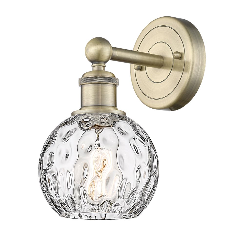 Innovations 616-1W-AB-G1215-6 Edison Athens Water Glass - 1 Light 6" Sconce - Antique Brass Finish - Clear Water Glass Shade